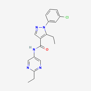 1-(3-chlorophenyl)-5-ethyl-N-(2-ethylpyrimidin-5-yl)pyrazole-4-carboxamide