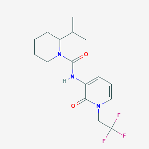 molecular formula C16H22F3N3O2 B7665856 N-[2-oxo-1-(2,2,2-trifluoroethyl)pyridin-3-yl]-2-propan-2-ylpiperidine-1-carboxamide 