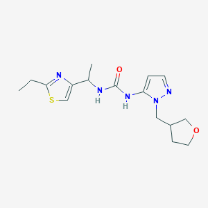 1-[1-(2-Ethyl-1,3-thiazol-4-yl)ethyl]-3-[2-(oxolan-3-ylmethyl)pyrazol-3-yl]urea