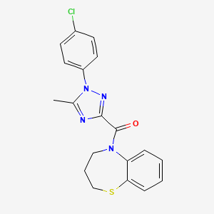 molecular formula C19H17ClN4OS B7665932 [1-(4-chlorophenyl)-5-methyl-1,2,4-triazol-3-yl]-(3,4-dihydro-2H-1,5-benzothiazepin-5-yl)methanone 