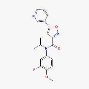 N-(3-fluoro-4-methoxyphenyl)-N-propan-2-yl-5-pyridin-3-yl-1,2-oxazole-3-carboxamide