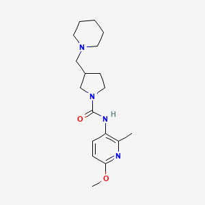 N-(6-methoxy-2-methylpyridin-3-yl)-3-(piperidin-1-ylmethyl)pyrrolidine-1-carboxamide