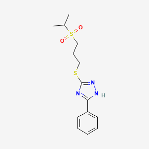 5-phenyl-3-(3-propan-2-ylsulfonylpropylsulfanyl)-1H-1,2,4-triazole