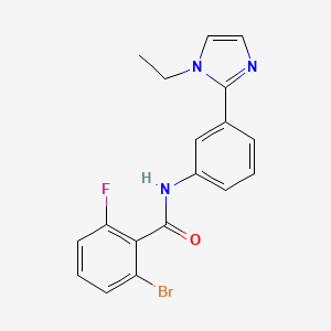 2-bromo-N-[3-(1-ethylimidazol-2-yl)phenyl]-6-fluorobenzamide