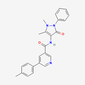 molecular formula C24H22N4O2 B7666000 N-(1,5-dimethyl-3-oxo-2-phenylpyrazol-4-yl)-5-(4-methylphenyl)pyridine-3-carboxamide 