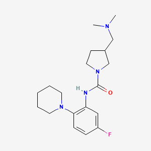 3-[(dimethylamino)methyl]-N-(5-fluoro-2-piperidin-1-ylphenyl)pyrrolidine-1-carboxamide