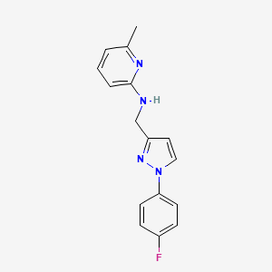 molecular formula C16H15FN4 B7666025 N-[[1-(4-fluorophenyl)pyrazol-3-yl]methyl]-6-methylpyridin-2-amine 