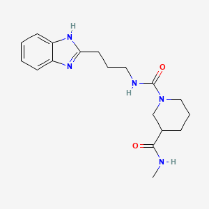 molecular formula C18H25N5O2 B7666032 1-N-[3-(1H-benzimidazol-2-yl)propyl]-3-N-methylpiperidine-1,3-dicarboxamide 