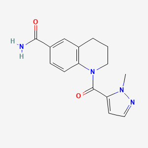 1-(2-methylpyrazole-3-carbonyl)-3,4-dihydro-2H-quinoline-6-carboxamide