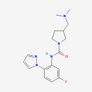 3-[(dimethylamino)methyl]-N-(5-fluoro-2-pyrazol-1-ylphenyl)pyrrolidine-1-carboxamide