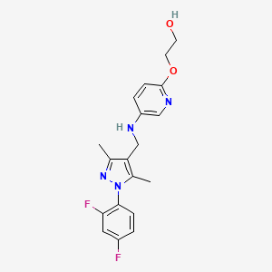 2-[5-[[1-(2,4-Difluorophenyl)-3,5-dimethylpyrazol-4-yl]methylamino]pyridin-2-yl]oxyethanol