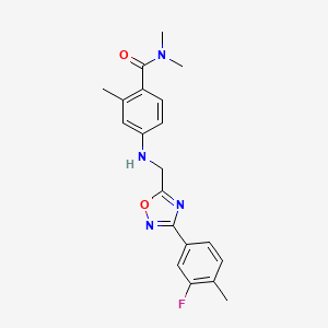 4-[[3-(3-fluoro-4-methylphenyl)-1,2,4-oxadiazol-5-yl]methylamino]-N,N,2-trimethylbenzamide