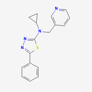 molecular formula C17H16N4S B7666113 N-cyclopropyl-5-phenyl-N-(pyridin-3-ylmethyl)-1,3,4-thiadiazol-2-amine 