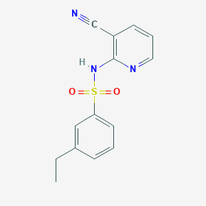 molecular formula C14H13N3O2S B7666141 N-(3-cyanopyridin-2-yl)-3-ethylbenzenesulfonamide 