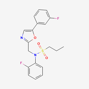 N-(2-fluorophenyl)-N-[[5-(3-fluorophenyl)-1,3-oxazol-2-yl]methyl]propane-1-sulfonamide