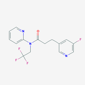 molecular formula C15H13F4N3O B7666160 3-(5-fluoropyridin-3-yl)-N-pyridin-2-yl-N-(2,2,2-trifluoroethyl)propanamide 