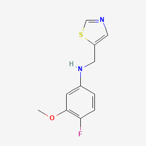 molecular formula C11H11FN2OS B7666162 4-fluoro-3-methoxy-N-(1,3-thiazol-5-ylmethyl)aniline 