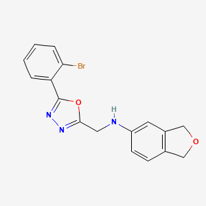 molecular formula C17H14BrN3O2 B7666213 N-[[5-(2-bromophenyl)-1,3,4-oxadiazol-2-yl]methyl]-1,3-dihydro-2-benzofuran-5-amine 