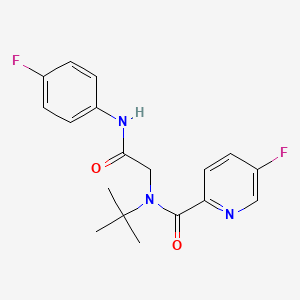 molecular formula C18H19F2N3O2 B7666220 N-tert-butyl-5-fluoro-N-[2-(4-fluoroanilino)-2-oxoethyl]pyridine-2-carboxamide 