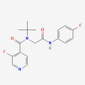 molecular formula C18H19F2N3O2 B7666223 N-tert-butyl-3-fluoro-N-[2-(4-fluoroanilino)-2-oxoethyl]pyridine-4-carboxamide 