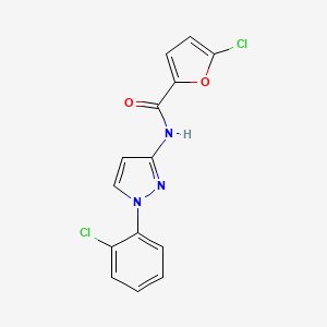 molecular formula C14H9Cl2N3O2 B7666234 5-chloro-N-[1-(2-chlorophenyl)pyrazol-3-yl]furan-2-carboxamide 