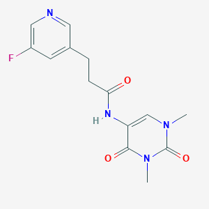 molecular formula C14H15FN4O3 B7666255 N-(1,3-dimethyl-2,4-dioxopyrimidin-5-yl)-3-(5-fluoropyridin-3-yl)propanamide 