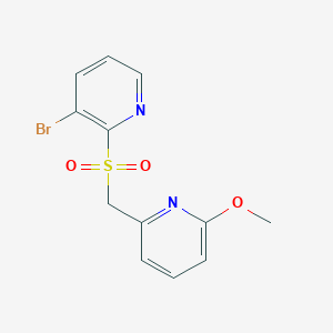 molecular formula C12H11BrN2O3S B7666324 2-[(3-Bromopyridin-2-yl)sulfonylmethyl]-6-methoxypyridine 