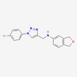 molecular formula C17H15ClN4O B7666338 N-[[1-(4-chlorophenyl)triazol-4-yl]methyl]-1,3-dihydro-2-benzofuran-5-amine 