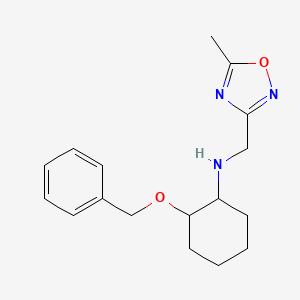 molecular formula C17H23N3O2 B7666345 N-[(5-methyl-1,2,4-oxadiazol-3-yl)methyl]-2-phenylmethoxycyclohexan-1-amine 