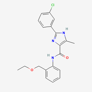 molecular formula C20H20ClN3O2 B7666362 2-(3-chlorophenyl)-N-[2-(ethoxymethyl)phenyl]-5-methyl-1H-imidazole-4-carboxamide 