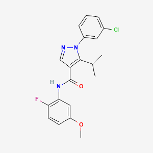 1-(3-chlorophenyl)-N-(2-fluoro-5-methoxyphenyl)-5-propan-2-ylpyrazole-4-carboxamide