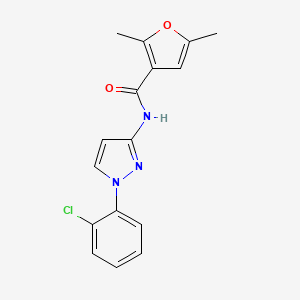 molecular formula C16H14ClN3O2 B7666396 N-[1-(2-chlorophenyl)pyrazol-3-yl]-2,5-dimethylfuran-3-carboxamide 