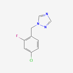 molecular formula C9H7ClFN3 B7666404 1-[(4-Chloro-2-fluorophenyl)methyl]-1,2,4-triazole 