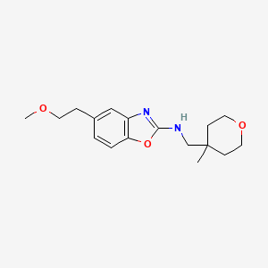 5-(2-methoxyethyl)-N-[(4-methyloxan-4-yl)methyl]-1,3-benzoxazol-2-amine