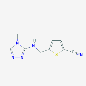 molecular formula C9H9N5S B7666437 5-[[(4-Methyl-1,2,4-triazol-3-yl)amino]methyl]thiophene-2-carbonitrile 