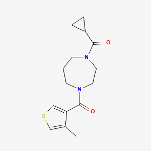 molecular formula C15H20N2O2S B7666462 Cyclopropyl-[4-(4-methylthiophene-3-carbonyl)-1,4-diazepan-1-yl]methanone 