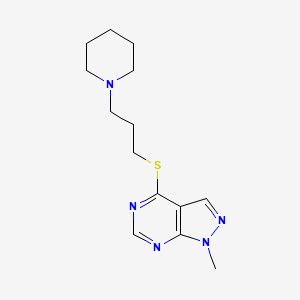 molecular formula C14H21N5S B7666470 1-Methyl-4-(3-piperidin-1-ylpropylsulfanyl)pyrazolo[3,4-d]pyrimidine 