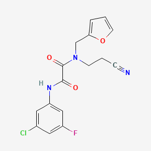 N-(3-chloro-5-fluorophenyl)-N'-(2-cyanoethyl)-N'-(furan-2-ylmethyl)oxamide