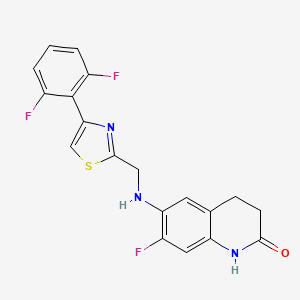 6-[[4-(2,6-difluorophenyl)-1,3-thiazol-2-yl]methylamino]-7-fluoro-3,4-dihydro-1H-quinolin-2-one