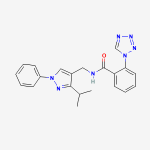 N-[(1-phenyl-3-propan-2-ylpyrazol-4-yl)methyl]-2-(tetrazol-1-yl)benzamide