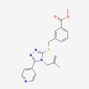 molecular formula C20H20N4O2S B7666573 Methyl 3-[[4-(2-methylprop-2-enyl)-5-pyridin-4-yl-1,2,4-triazol-3-yl]sulfanylmethyl]benzoate 