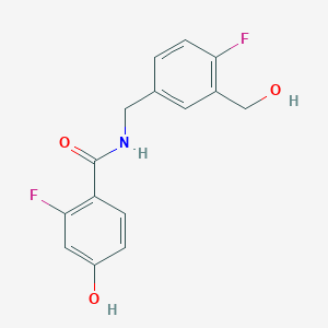 2-fluoro-N-[[4-fluoro-3-(hydroxymethyl)phenyl]methyl]-4-hydroxybenzamide