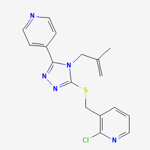 2-Chloro-3-[[4-(2-methylprop-2-enyl)-5-pyridin-4-yl-1,2,4-triazol-3-yl]sulfanylmethyl]pyridine