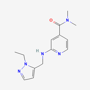 molecular formula C14H19N5O B7666630 2-[(2-ethylpyrazol-3-yl)methylamino]-N,N-dimethylpyridine-4-carboxamide 