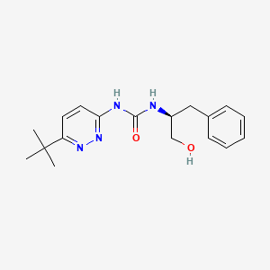 molecular formula C18H24N4O2 B7666661 1-(6-tert-butylpyridazin-3-yl)-3-[(2S)-1-hydroxy-3-phenylpropan-2-yl]urea 