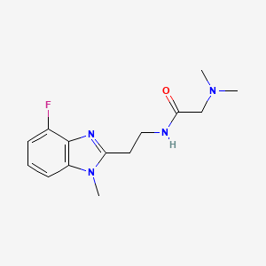 molecular formula C14H19FN4O B7666672 2-(dimethylamino)-N-[2-(4-fluoro-1-methylbenzimidazol-2-yl)ethyl]acetamide 