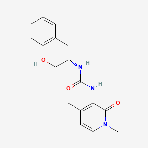 molecular formula C17H21N3O3 B7666679 1-(1,4-dimethyl-2-oxopyridin-3-yl)-3-[(2S)-1-hydroxy-3-phenylpropan-2-yl]urea 