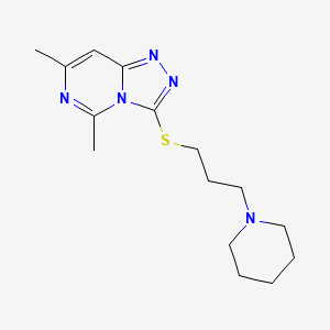 molecular formula C15H23N5S B7666686 5,7-Dimethyl-3-(3-piperidin-1-ylpropylsulfanyl)-[1,2,4]triazolo[4,3-c]pyrimidine 