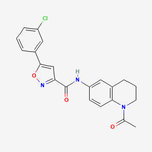 N-(1-acetyl-3,4-dihydro-2H-quinolin-6-yl)-5-(3-chlorophenyl)-1,2-oxazole-3-carboxamide