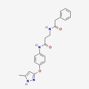 N-[4-[(5-methyl-1H-pyrazol-3-yl)oxy]phenyl]-3-[(2-phenylacetyl)amino]propanamide